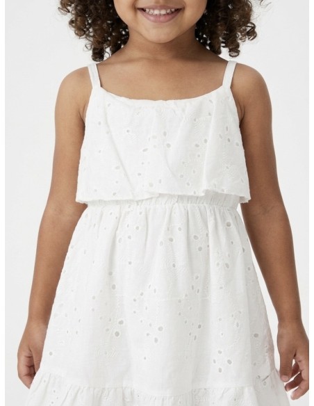 ROBE À BRETELLES BLANCHE À BRODERIES - FILLE