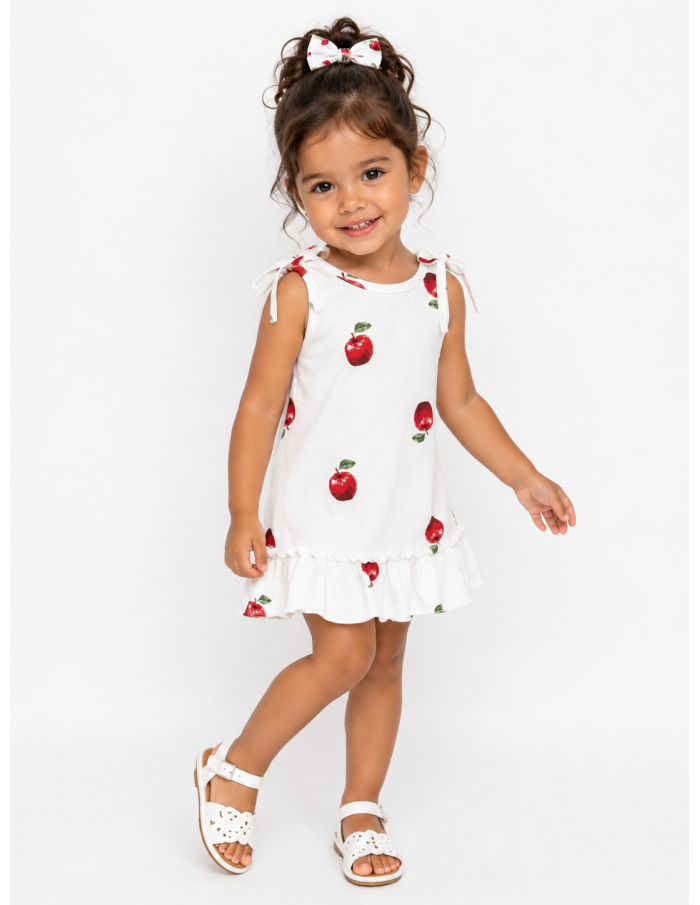 ROBE BLANCHE À IMPRIMÉ POMMES - BÉBÉ