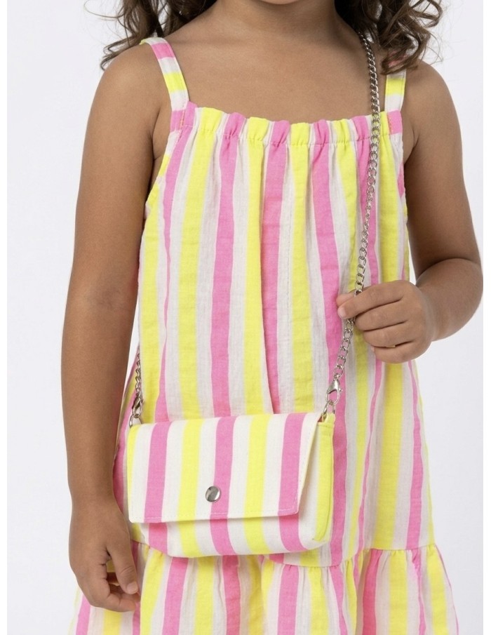ROBE À RAYURES JAUNE ET ROSE - BÉBÉ