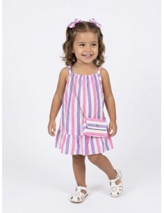 ROBE À RAYURES VIOLET ET...
