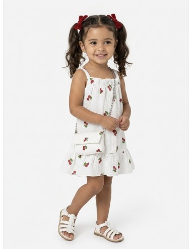ROBE CERISE + SAC ASSORTI COTON - FILLE