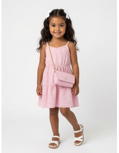 ROBE PLUMES DORÉS ROSE +...