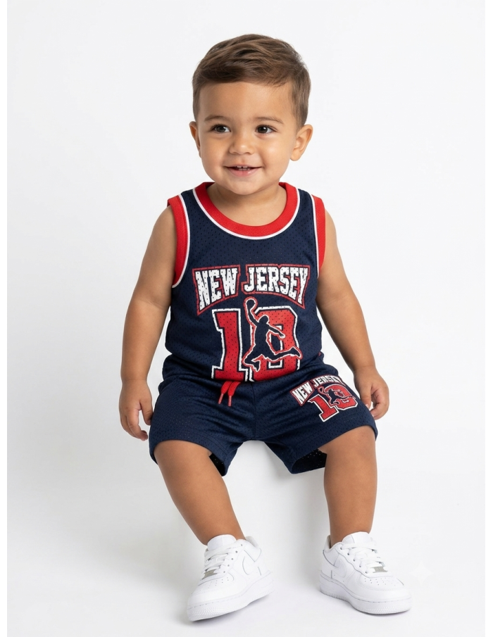 ENSEMBLE BASKETBALL "NEW JERSEY BLEU MARINE - GARÇON