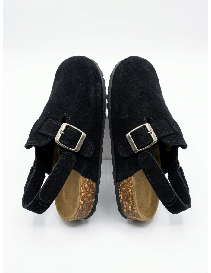 SABOTS STYLE MULES EN SUÉDINE NOIR - 25 au 36