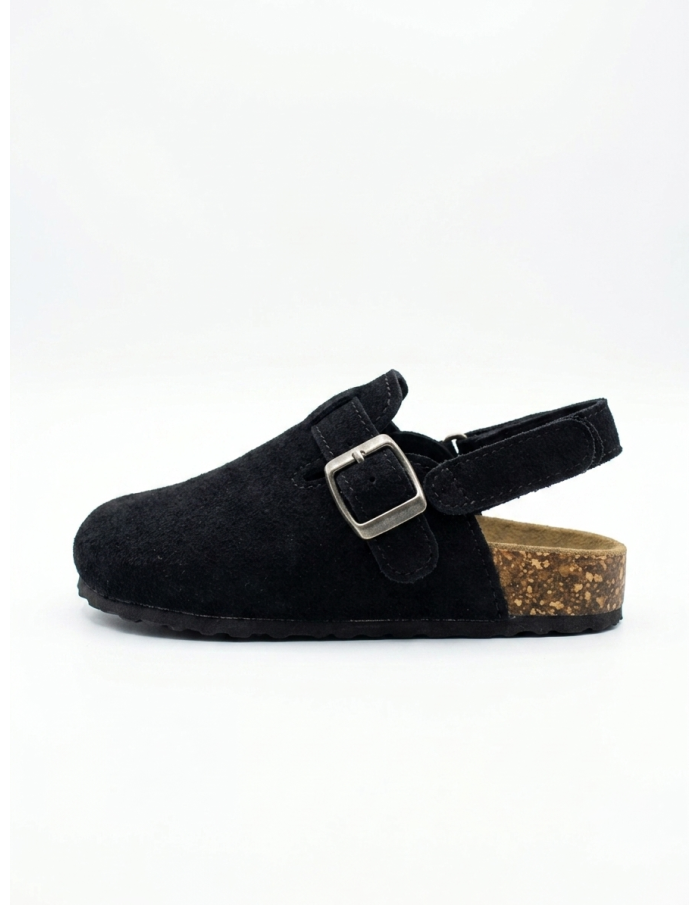 SABOTS STYLE MULES EN SUÉDINE NOIR - 25 au 36