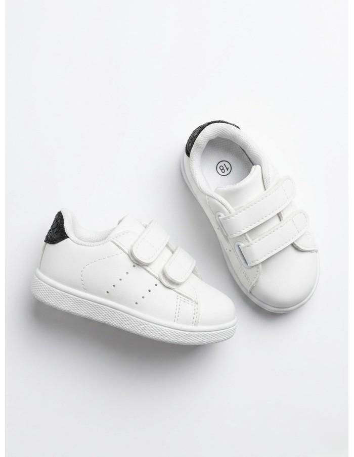 BASKET STYLE TENNIS BLANC À DÉTAILS PAILLETÉS - 18 au 25