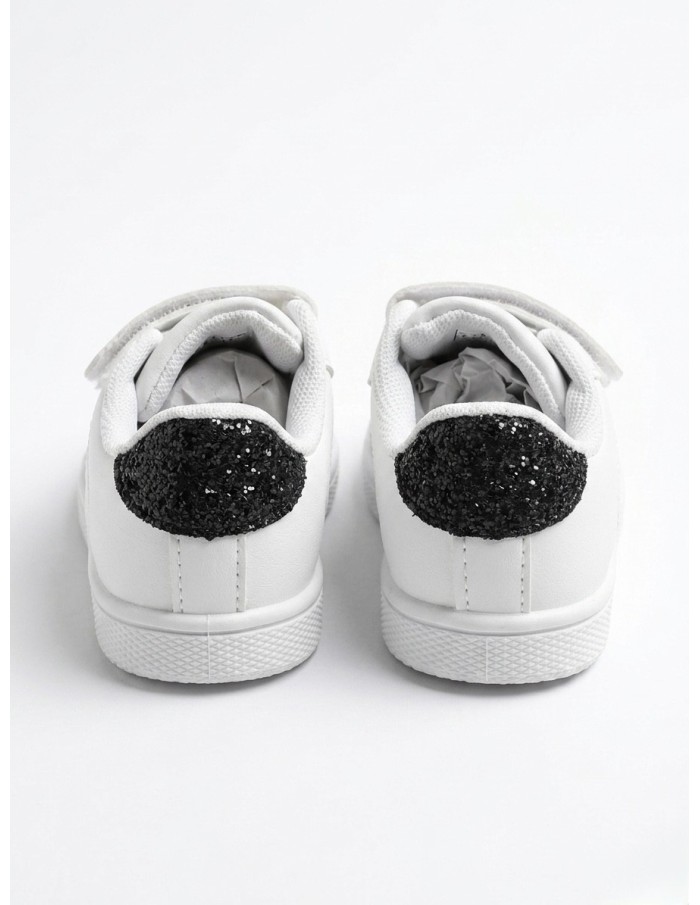 BASKET STYLE TENNIS BLANC À DÉTAILS PAILLETÉS - 18 au 25