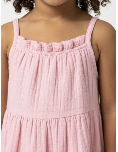 ROBE À BRETELLES UNI ROSE -... 2