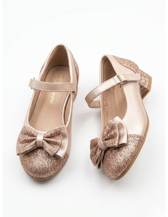 ESCARPINS À TALONS ROSE CHAMPAGNE- FILLE 25 AU 36