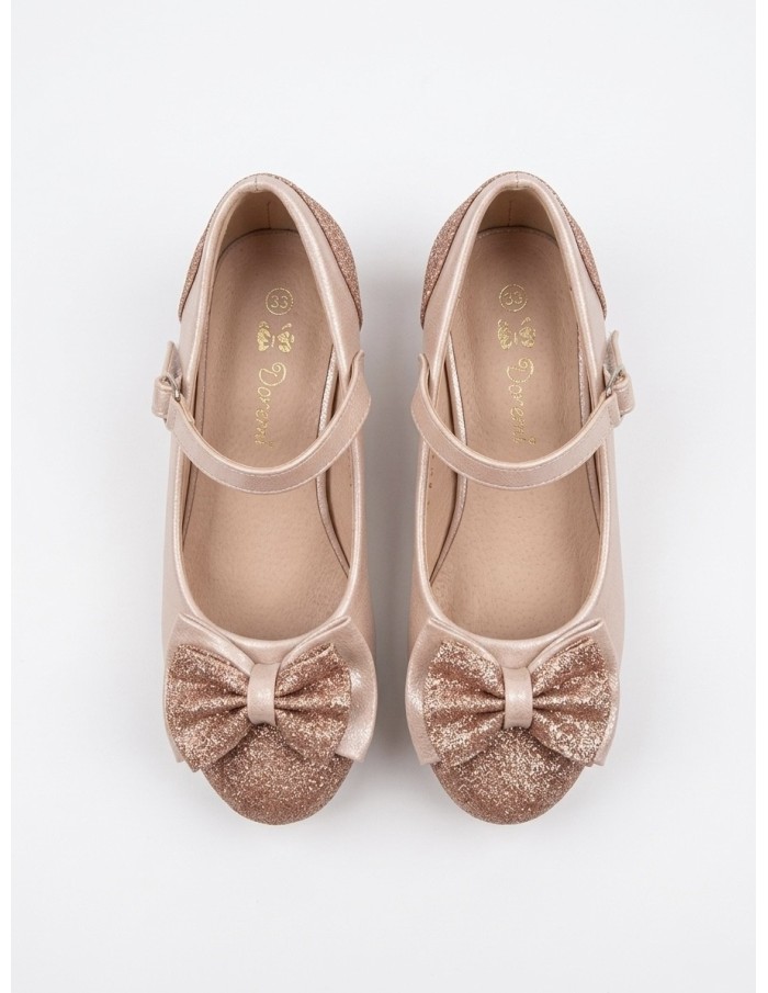 ESCARPINS À TALONS ROSE CHAMPAGNE- FILLE 25 AU 36