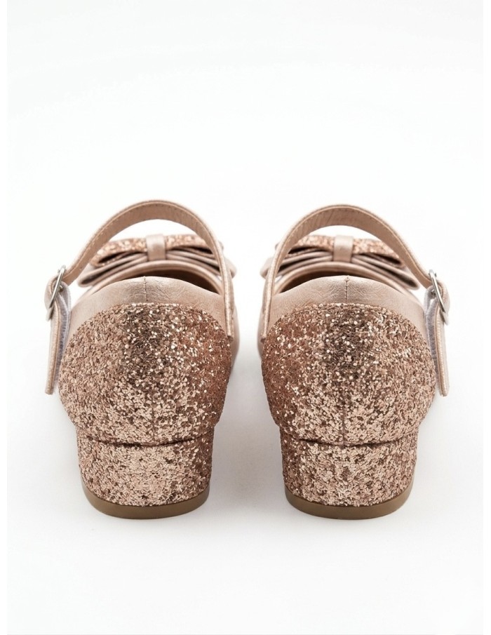 ESCARPINS À TALONS ROSE CHAMPAGNE- FILLE 25 AU 36