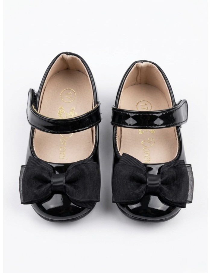 BALLERINES NOIR VERNIES À NOEUD - BÉBÉ 16 au 25
