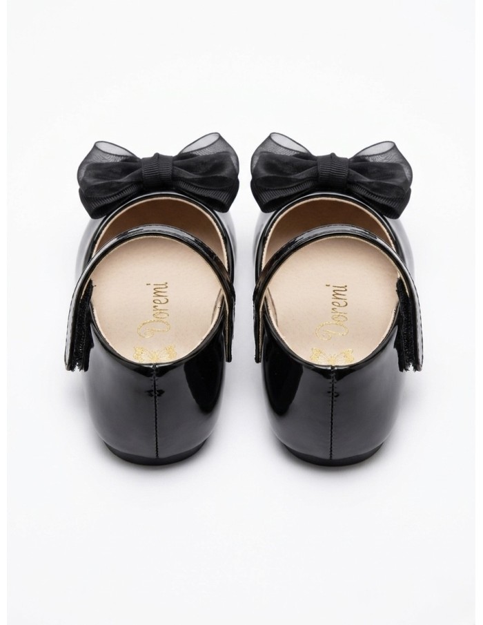 BALLERINES NOIR VERNIES À NOEUD - BÉBÉ 16 au 25