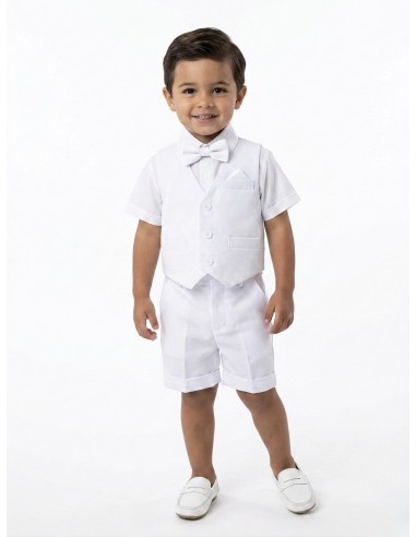 ENSEMBLE COSTUME SHORT 4 PIÈCES BLANC...