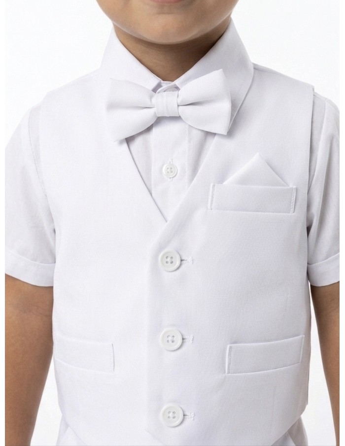 ENSEMBLE COSTUME SHORT 4 PIÈCES BLANC - GARÇON 1 à 8 ans