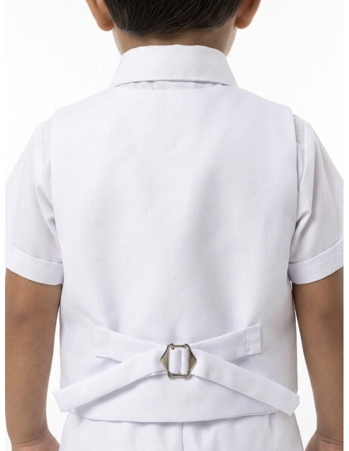 ENSEMBLE COSTUME SHORT 4 PIÈCES BLANC - GARÇON 1 à 8 ans