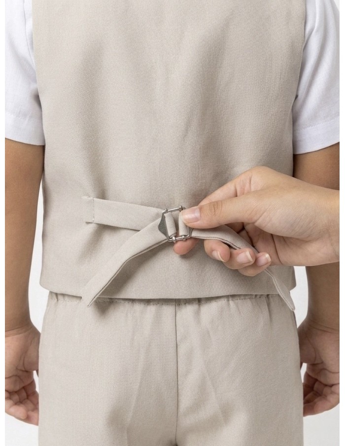 ENSEMBLE COSTUME SHORT 4 PIÈCES BEIGE - GARÇON 1 à 8 ans