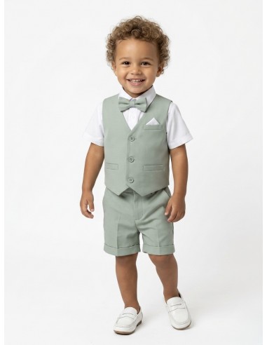 ENSEMBLE COSTUME SHORT 4 PIÈCES VERT...