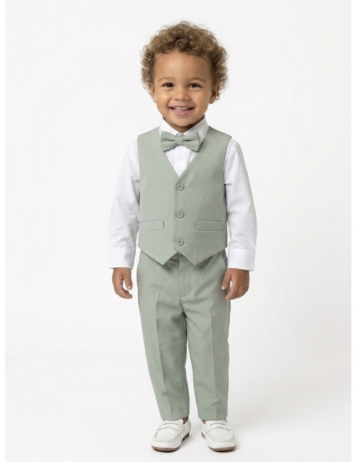 ENSEMBLE COSTUME 5 PIÈCES VERT SAUGE - BÉBÉ 3 À 24 MOIS