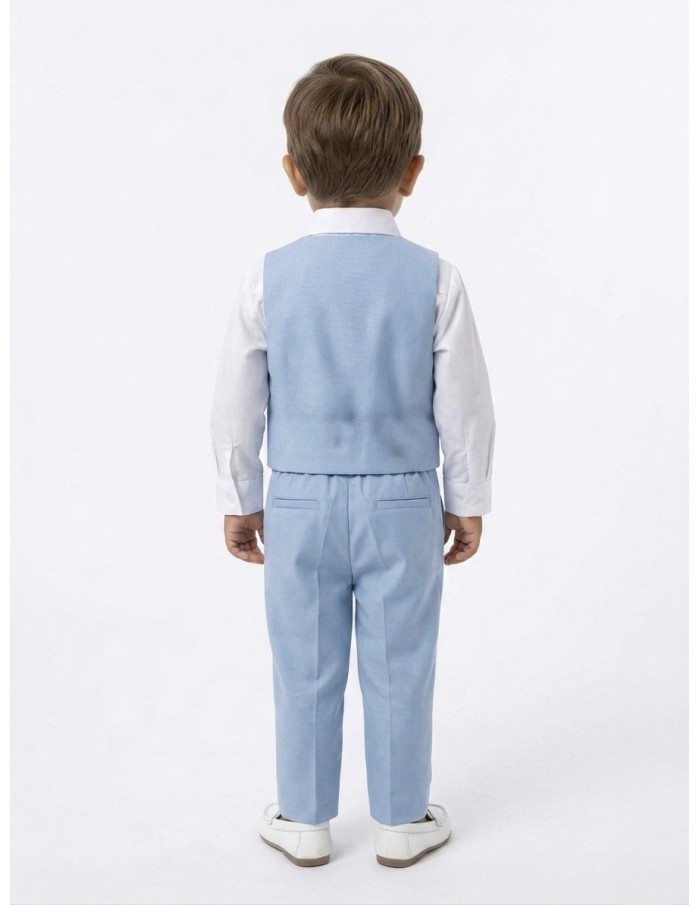ENSEMBLE COSTUME 5 PIÈCES BLEU- BÉBÉ 3 À 24 MOIS