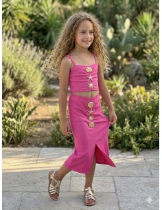 ENSEMBLE TOP + JUPE ROSE...