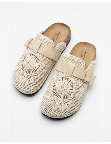 MULES EN CROCHET ÉCRU STYLE BOHÈME -...