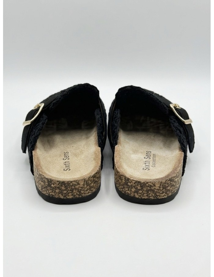 MULES EN CROCHET NOIRES STYLE BOHÈME - FEMME