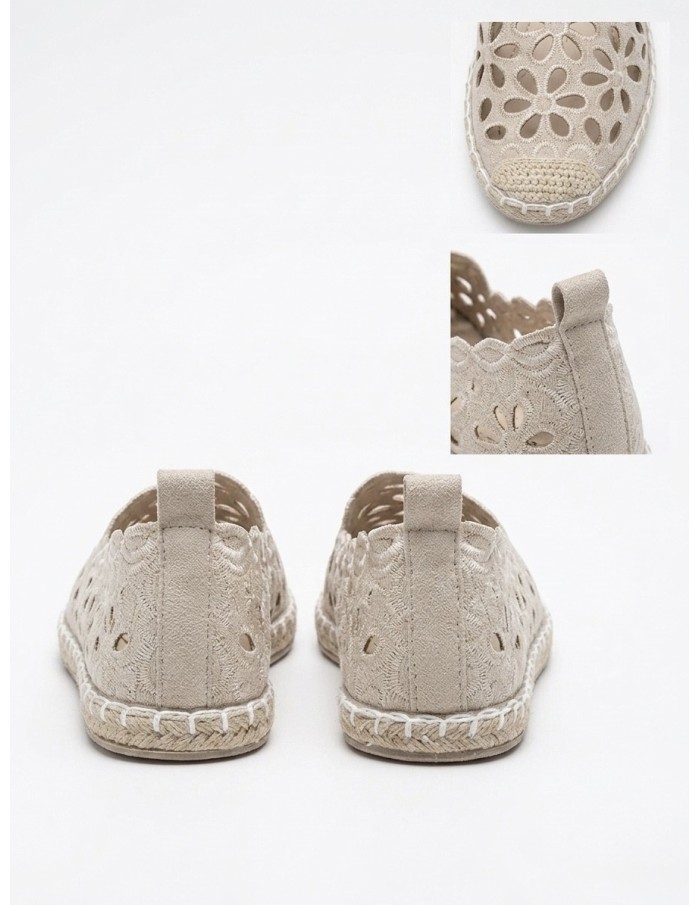 ESPADRILLES À MOTIFS FLORALES BEIGE - FEMME