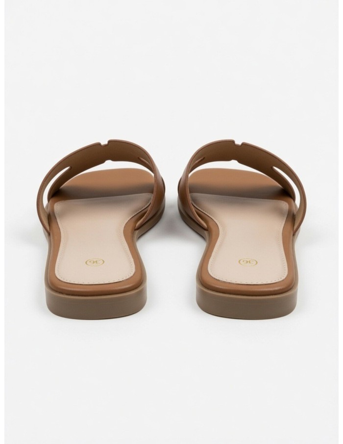 SANDALES MULES CAMEL - FEMME