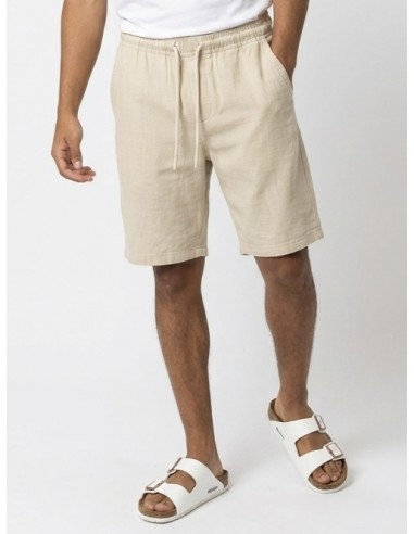 SHORT EN LIN UNI BEIGE - HOMME