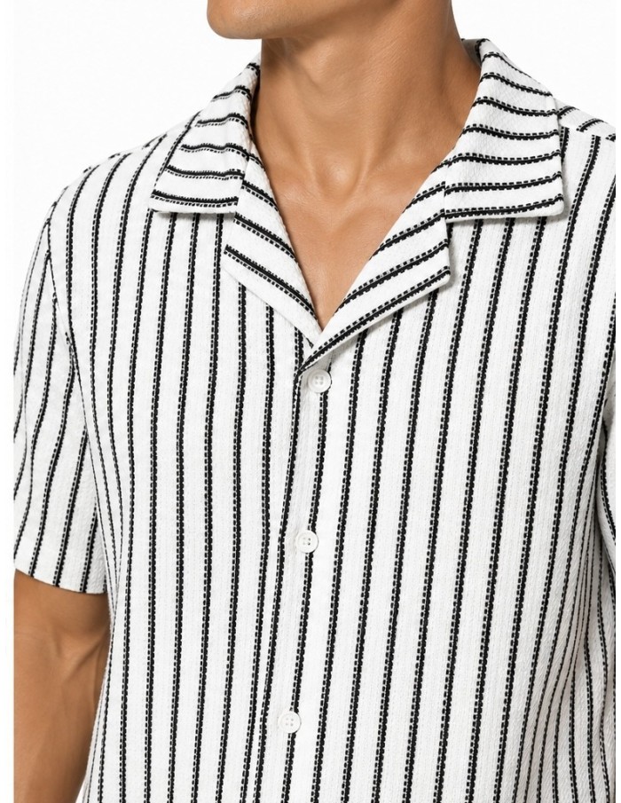ENSEMBLE CHEMISE + SHORT RAYÉ - HOMME