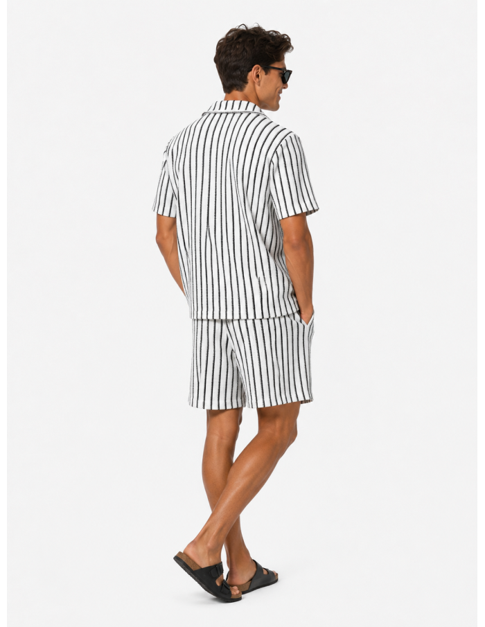 ENSEMBLE CHEMISE + SHORT RAYÉ - HOMME