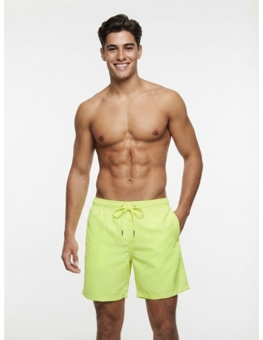SHORT DE BAIN LONG JAUNE FLUO - HOMME