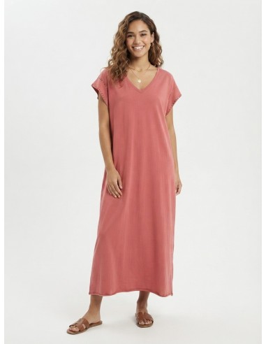 ROBE LONGUE À CLOUS DÉCORATIFS ROSE -...