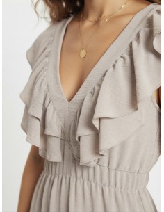 ROBE LONGUE VOLANTÉE TAUPE... 2