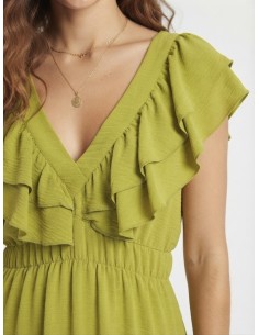 ROBE LONGUE VOLANTÉE VERTE... 2