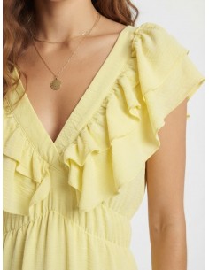 ROBE LONGUE VOLANTÉE JAUNE... 2