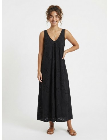 ROBE LONGUE NOIR BRODERIE ANGLAISE -...