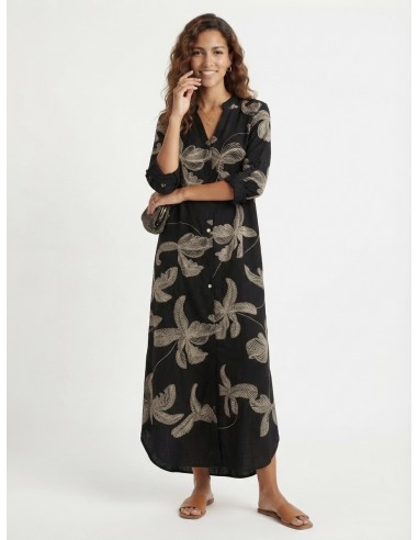 ROBE CHEMISIER LONGUE NOIR À...