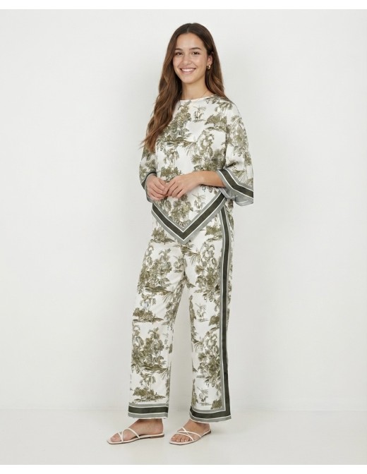 ENSEMBLE FLUIDE IMPRIMÉ VERT – FEMME