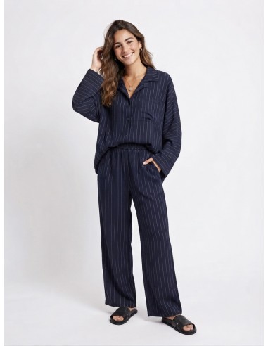 ENSEMBLE CHEMISE + PANTALON RAYÉ BLEU...