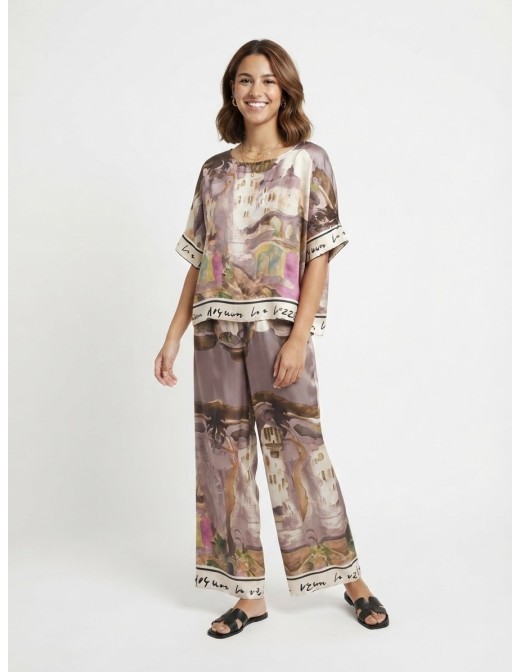 ENSEMBLE HAUT + PANTALON À IMPRIMÉ - FEMME