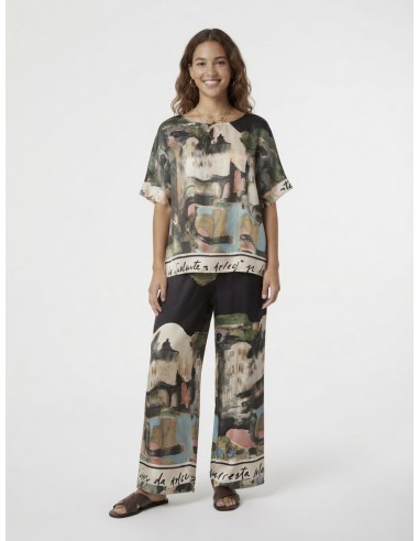 ENSEMBLE HAUT + PANTALON À IMPRIMÉ -...