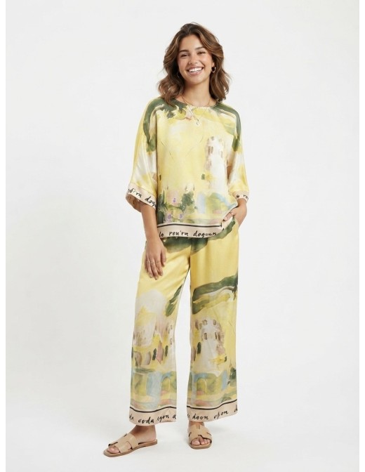 ENSEMBLE HAUT + PANTALON À IMPRIMÉ - FEMME