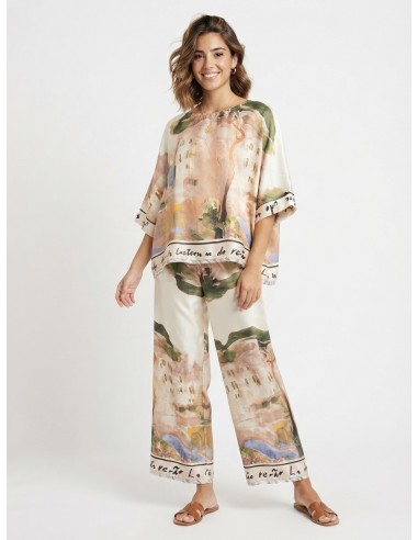 ENSEMBLE HAUT + PANTALON À IMPRIMÉ -...