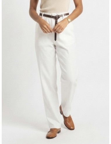 PANTALON CARROT ET CEINTURE BLANC -...