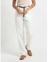PANTALON CARROT ET CEINTURE BLANC - FEMME