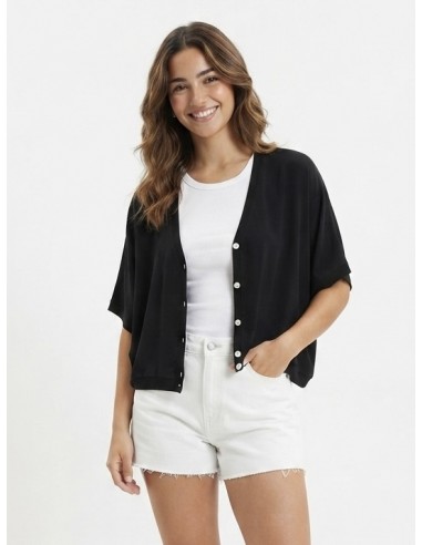 GILET OVERSIZE NOIR - FEMME