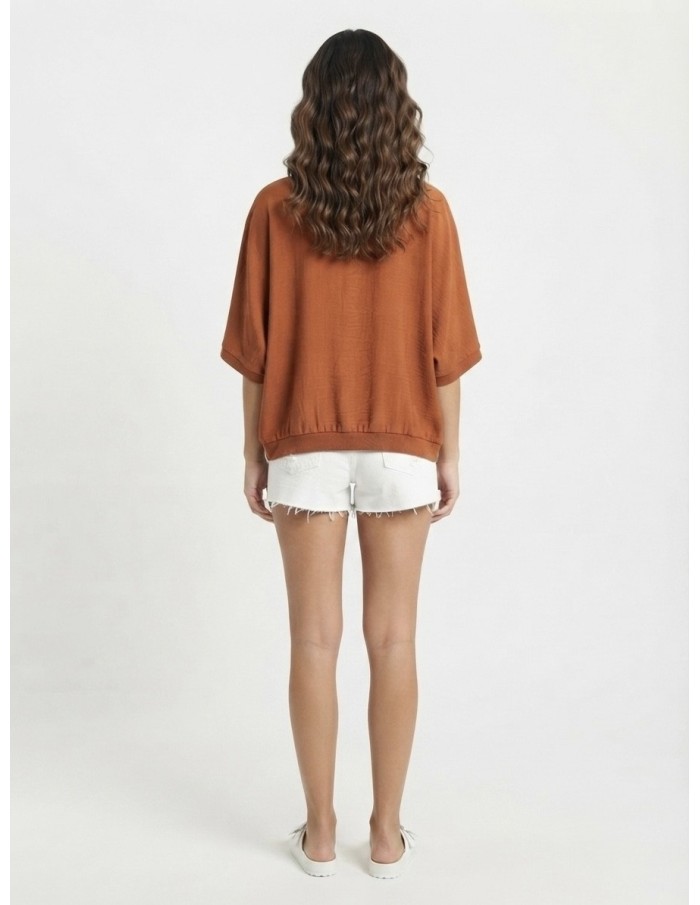 GILET OVERSIZE TERRACOTTA - FEMME