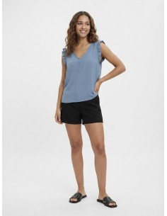 TOP FLUIDE BLEU À DÉTAILS... 2